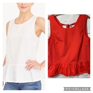 NWOT J.Crew Lace-Up Back Peplum Tank Blouse